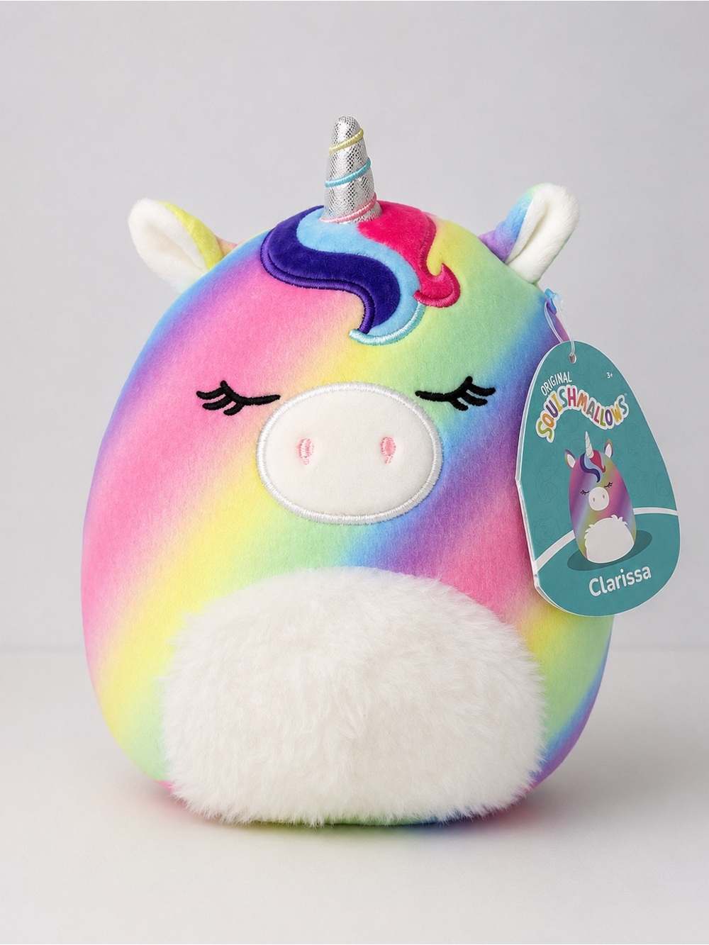 NWT Squishmallows Clarissa Rainbow Unicorn Plush 8” Kellytoy BNT Soft Toy